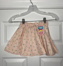 Vintage Oshkosh B  Gosh Kid Girls Cotton Pleated Skirt Pink Flowers 3T New