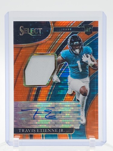TRAVIS ETIENNE JR. 2021 SELECT RPA ORANGE PULSAR ROOKIE PATCH AUTO /25 Q3795