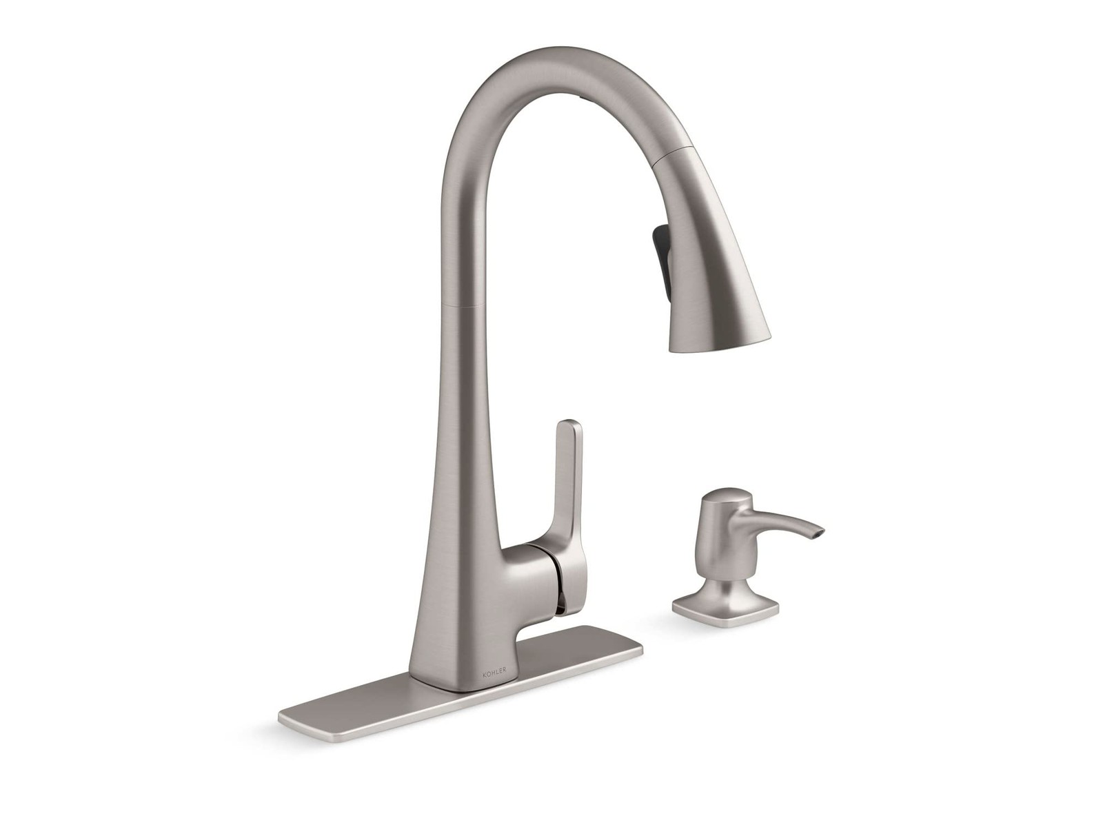 Kohler Maxton Touchless Pull-Down Kitchen Faucet Silver Open