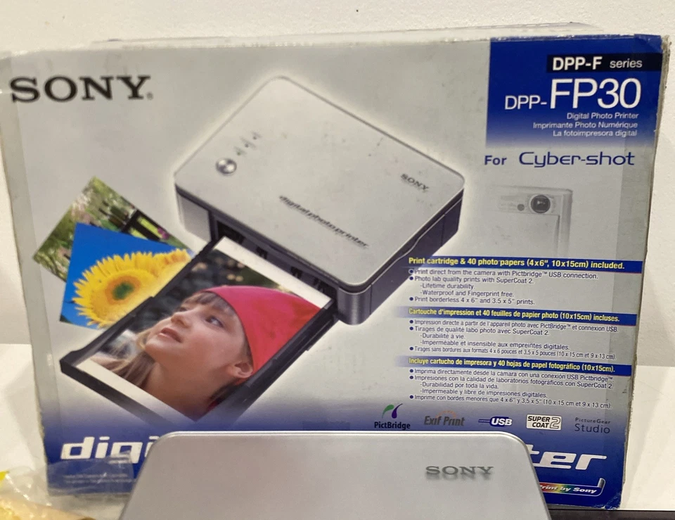Boxed Sony DPP-FP30 Photo Printer w/Photo Gloss Paper and instru Tested Working - Image 3 of 4