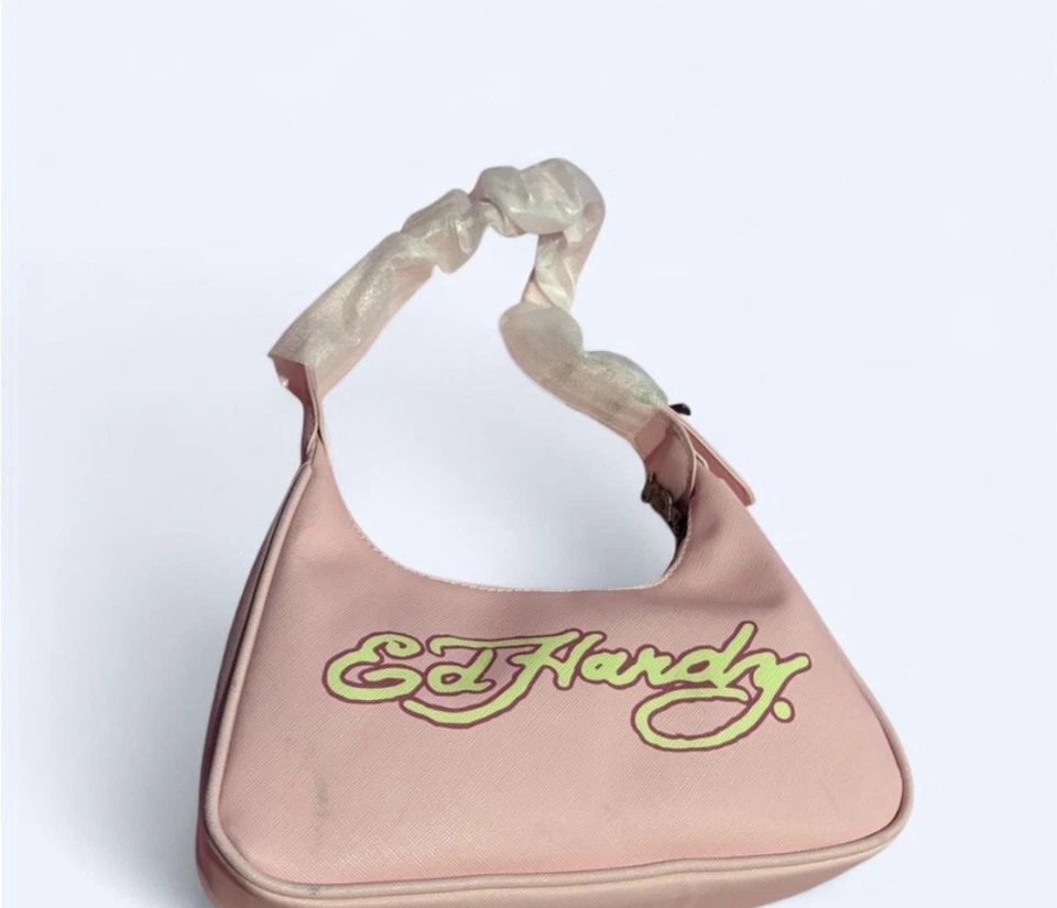 ED  HARDY X SIBERIA HILLS  TIGER PRINT Y2K PINK SHOULDER BAG W /DUST BAG  - Image 2 of 4