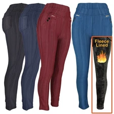 Women's Denim Look Winter Pants Warm Fleece Fur Lined Stretch Thermal leggings