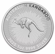 2025 1 oz Australian Silver Kangaroo $1 Coin BU