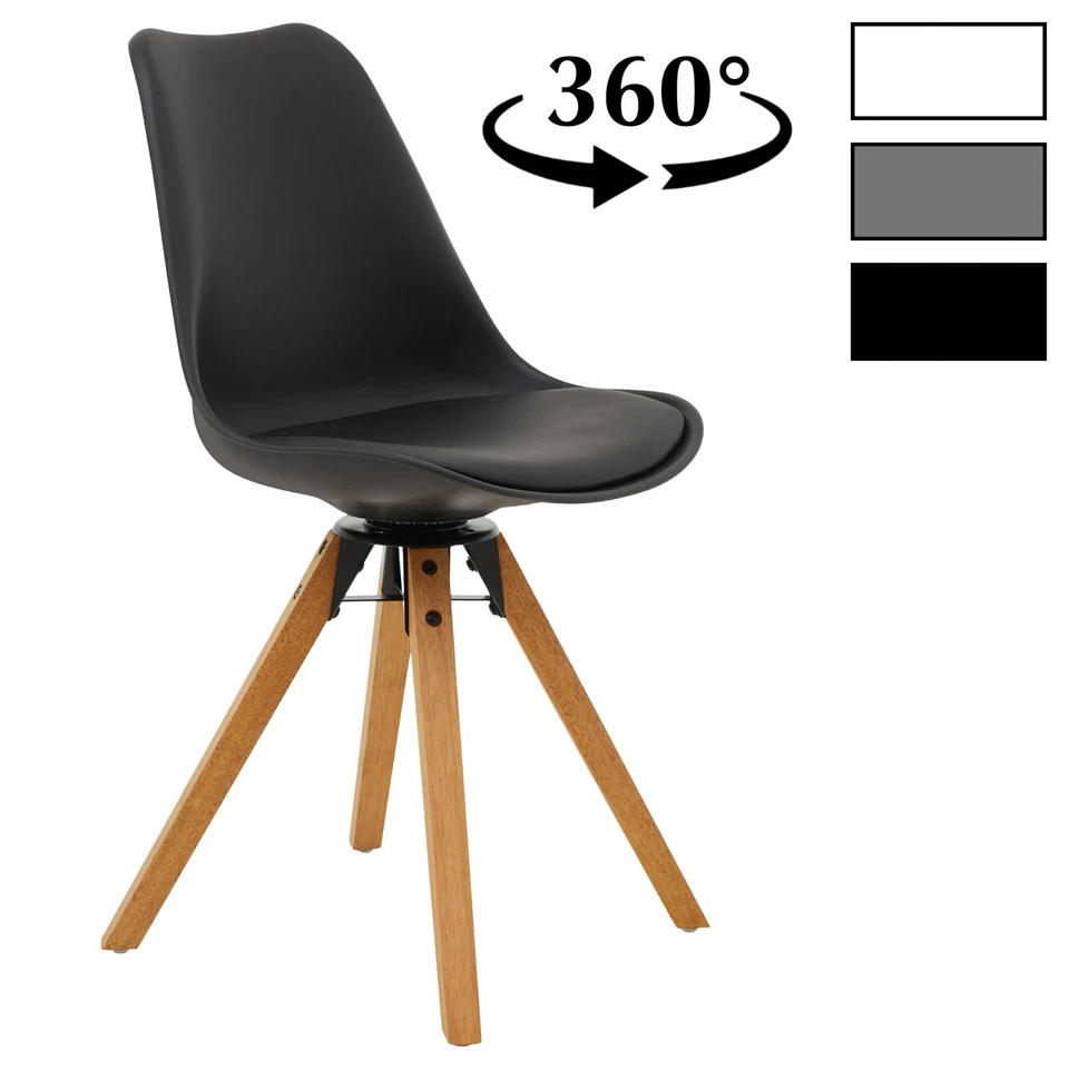 Esszimmerstuhl Sitz drehbar Kunstleder im 2er Pack Küchenstuhl Essstuhl Retro - Bild 1 von 1