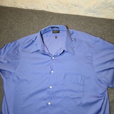 Arrow Regular Fit Wrinkle Free Blue Cotton Dress Shirt Men's Size 17