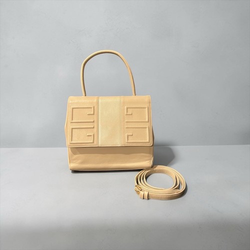 Givenchy Ivory Leather Shoulder bag/ Hand Bag w/ COA