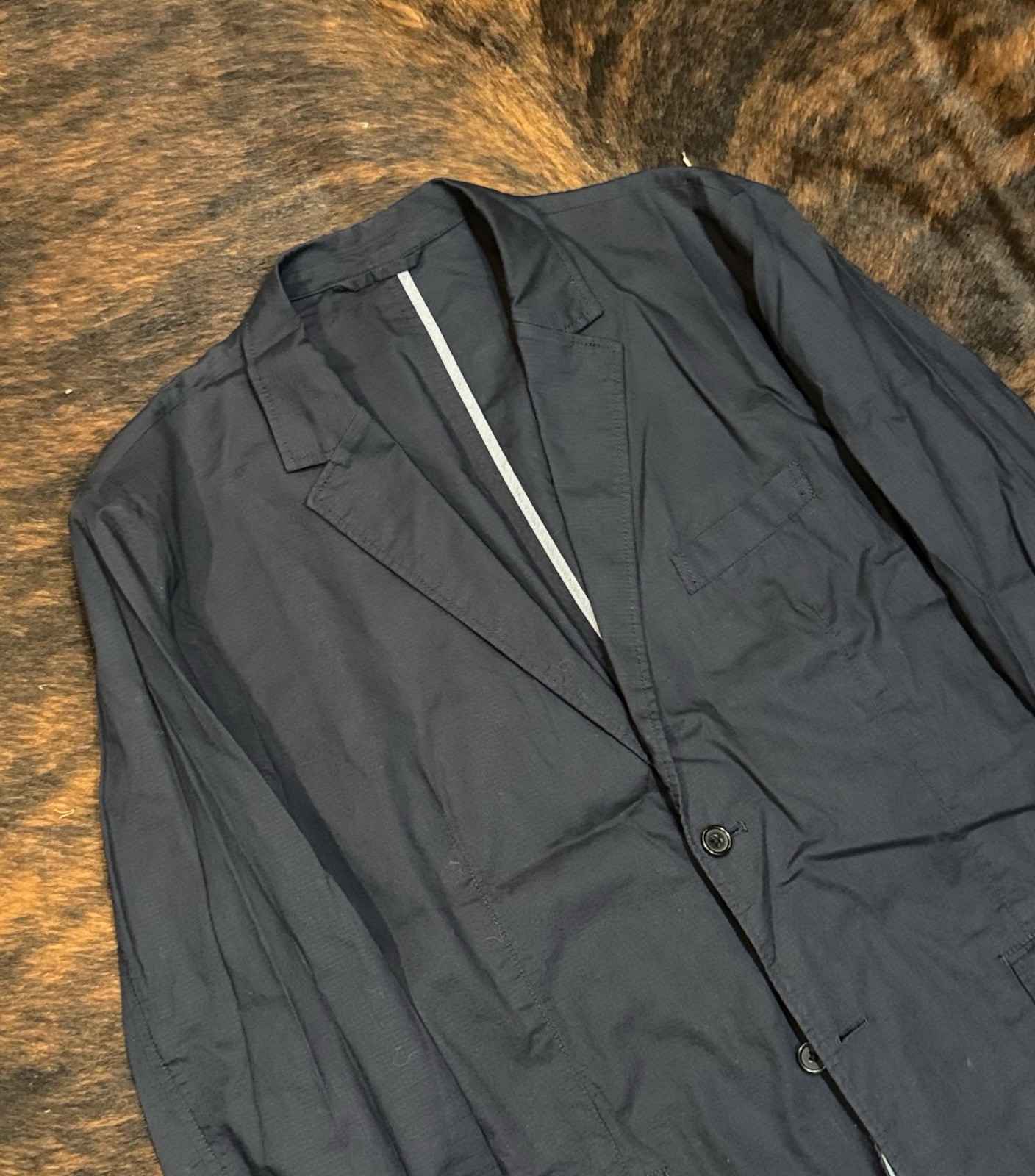 Michael Bastian Unstructured Solid Navy Blue 100%… - image 1