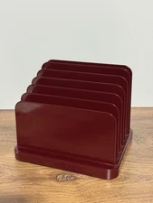Tenex 200 Class Desk Organizer Step Sorter Paper Organization Burgundy Plastic