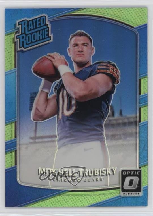 2017 Donruss Optic Rated Lime Green Prizm Mitchell Trubisky #178 Rookie RC 6rq