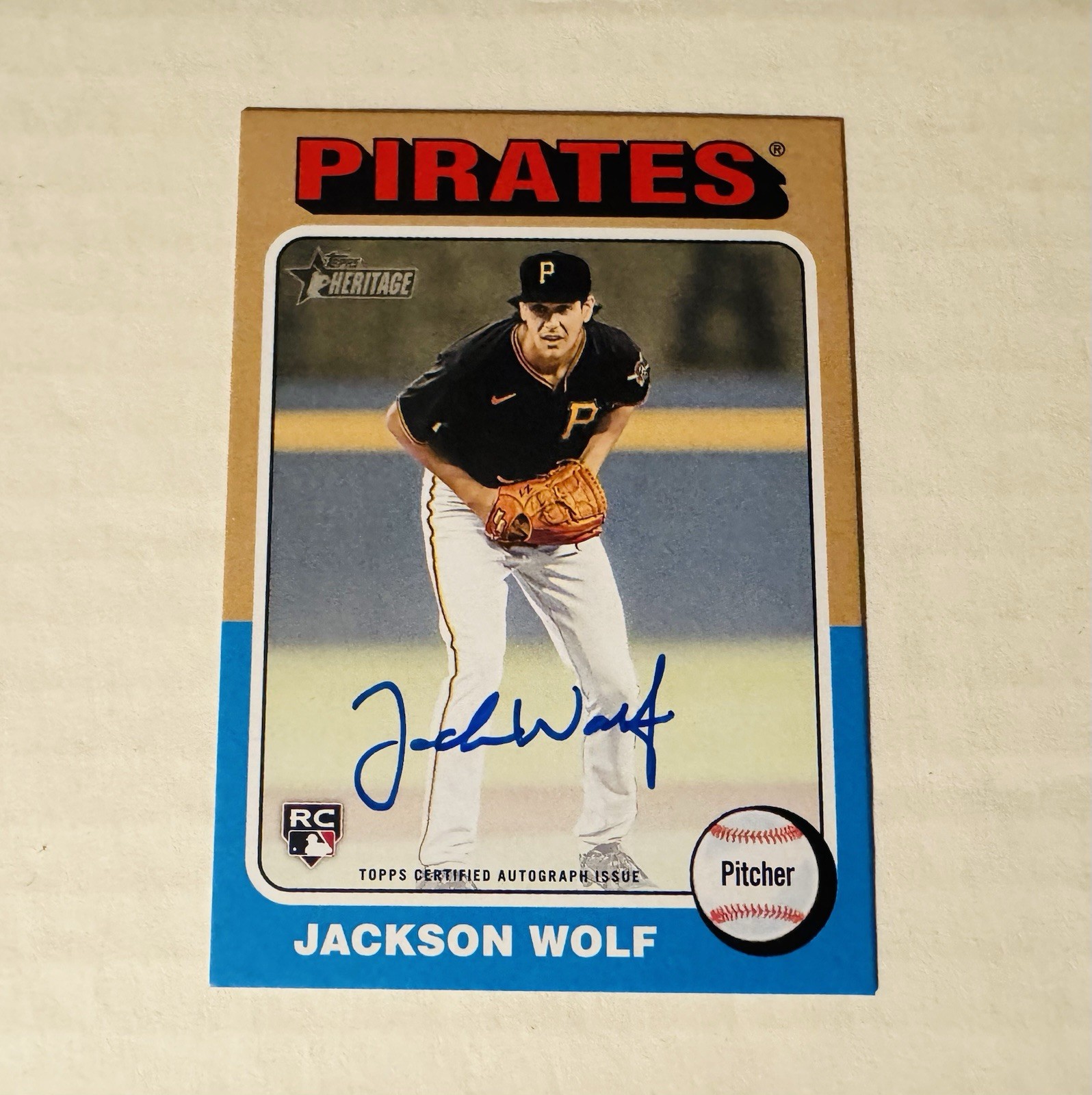 2024 Topps Heritage Jackson Wolf Real Ones Autograph Rookie Card Pirates RC ⚾️