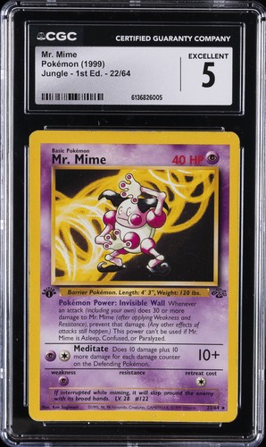 Mr. Mime (1st Edition) graded CGC 5 for sale on eBay