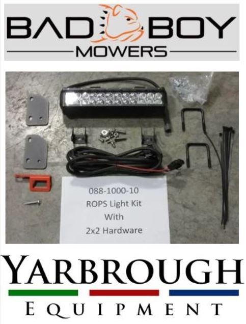 NEW OEM BAD BOY MOWERS 088-1000-10 ROPS Mounted Light Kit with 2x2 ...