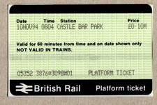 Castle Bar Park W01 - APTIS platform ticket - London W7 - Greenford branch