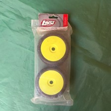 Losi 1/8 Buggy yellow Wheels Tyres Glued LOSA17762B Pair STEP PIN BLUE