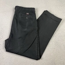 Vintage Polo Ralph Lauren Hammond Pants Mens 38x32 Black Pleated Cuffed Cotton