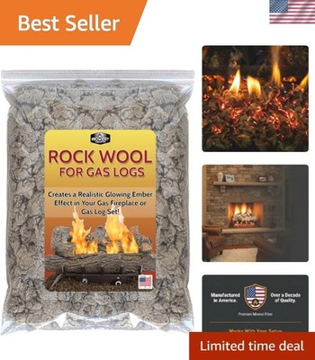Rock Wool for Gas Logs   6 oz | Glowing Embers Effect for Gas Fireplace and G...