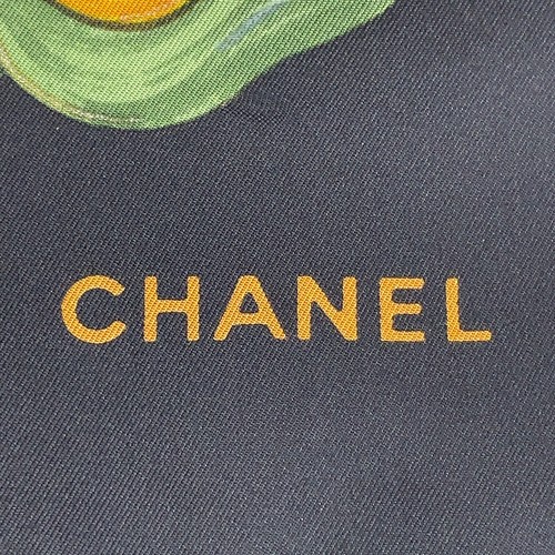 Auth CHANEL Vintage scarf stole Coco mark flower motif Silk Scarf W/Box V040122 - Picture 4 of 10