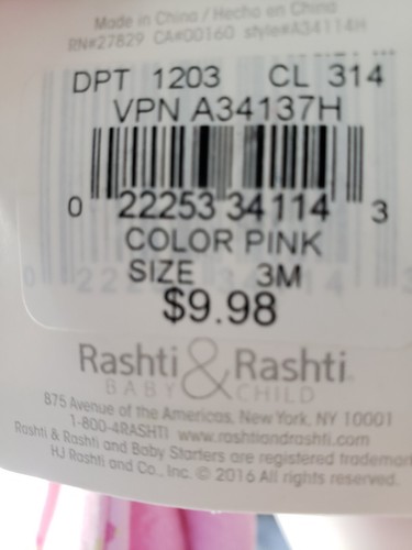 Baby Starters Pretty in Pink Sleep-n-Play  One Piece & Blanket 2 pc. Set Size 3M - Picture 6 of 19