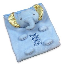 HALLMARK Plush NEVER FORGET YOU'RE LOVED Elephant BLANKET Blue Baby Yellow Ears