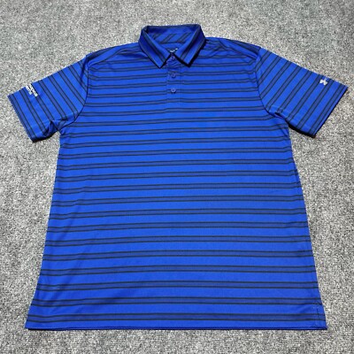 Under Armour Polo Shirt Mens Large Blue Loose Heat Gear Chesapeake Systems