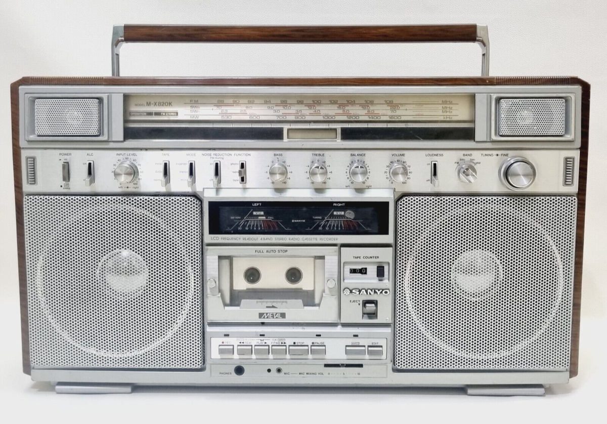 Vintage Sanyo M-X820K Boombox 🌈 RARE 🌈 Cassette Ghetto-Blaster