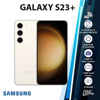 (Unlocked) Samsung Galaxy S23+ 5G 8GB+512GB Dual SIM Android Cell Phone   CREAM