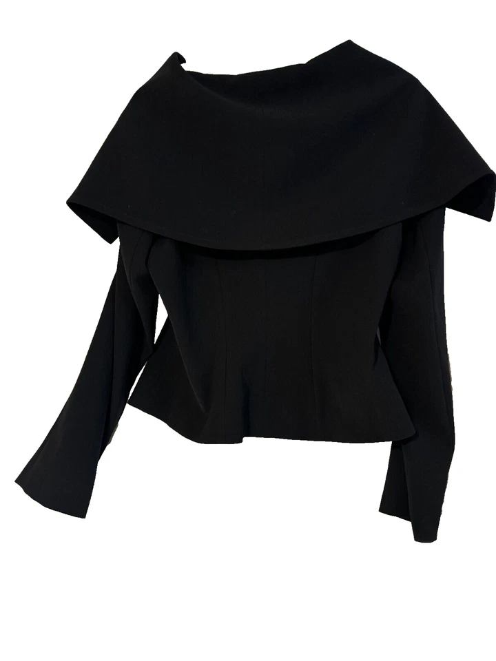 Chaqueta forrada ajustada negra asimétrica vintage IVAN Grundahl talla 42 Foto 2 de 4