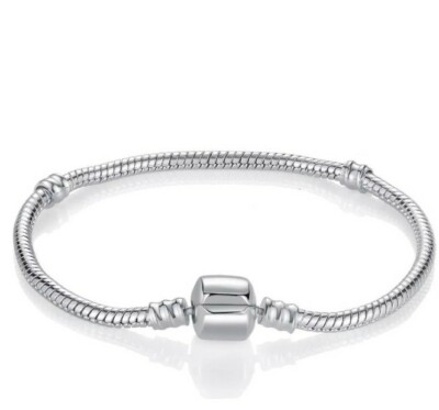 Europäische klassische Silber Bettelarmbänder Schlangenkette 18 cm