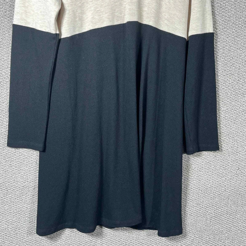 Vestido Suéter Karen Kane Para Mujer XL Tostado Negro Bloque de Color Capucha Cuello Tejido Elástico Foto 3 de 4