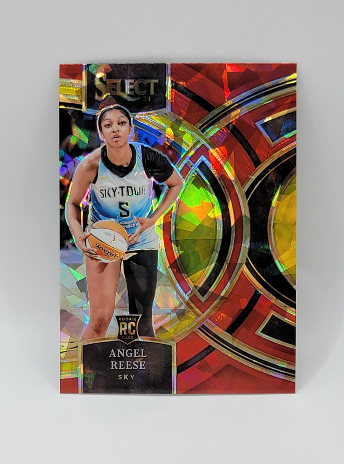 2024 WNBA Panini Select Angel Reese Premier Red Cracked Ice Prizm RC Chicago Sky