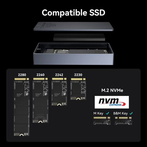 Yottamaster M.2 NVMe SSD USB 3.2 Gen 2 tipo C custodia disco rigido custodia 10 Gbps - Foto 4 di 7
