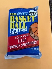 2 1991 HUGE FLEER NBA JUMBO BASKETBALL PACKS, 106 CARDS, inserts, JORDAN?
