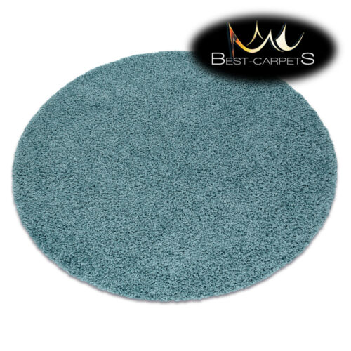 Amazing Modern Rug shaggy "SOFFI" 5cm, circle, single-colour, BLUE High Quality - Picture 1 of 6