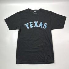 MLB Texas Rangers Fanatics Baseball Grey/Aqua Sport T-Shirt Men’s Size S