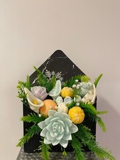Christmas Handmade Soap Bouquet, Soap Flower Arrangement Envelope Box