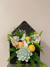 Christmas Handmade Soap Bouquet, Soap Flower Arrangement Envelope Box