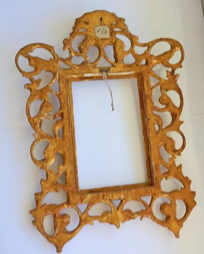 ~Wau* Bilderrahmen Holz mit Blattgold Antik Handgeschnitzt 30 x 21 cm Fotos Rar - Bild 2 von 10