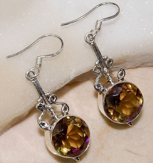 4CT Natural Golden Citrine Sterling Silver Earrings Jewelry @B16-6
