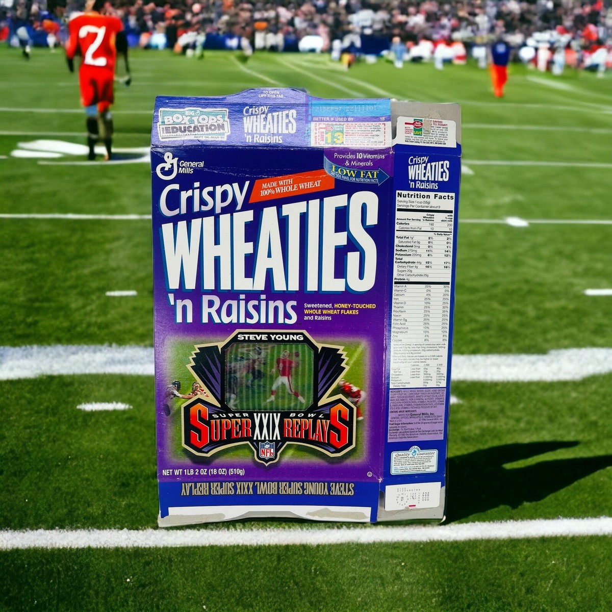 1996 Crispy Wheaties 'Super Bowl Replays 49'ers Steve Young Cereal
