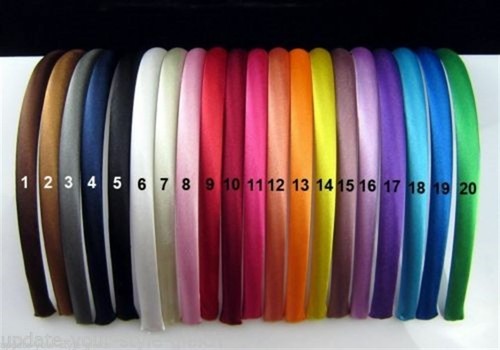 HAARREIF Satin 10mm schmaler Satin-Haarreif 34 verschiedene Farben zur Wahl - Bild 18 von 31