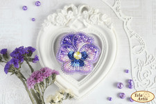DIY Jewelry Making Beading Kit Pin Viola Brooch Bead Embroidery Needlepoint