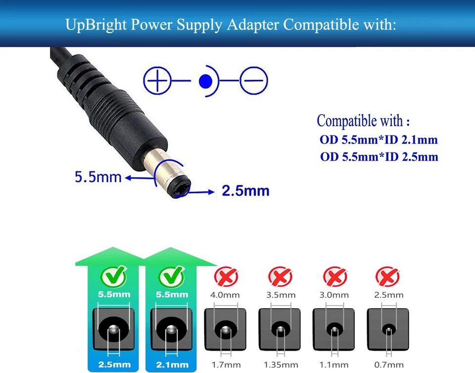 New Global AC Adapter LCD Charger 12V  DC 3A~3.3A Power Supply OD:5.5mm ID:2.5mm - Image 2 of 4