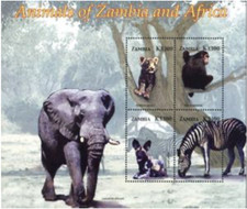Zambia #SGMS956 MNH M/S 2005 Elephant Leopard Monkey Zebra 1043