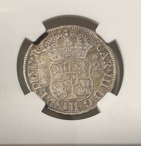 Bolivia - 1770 Silver 2 Reales "Pillar" Type (NGC VF Details) - Picture 4 of 6