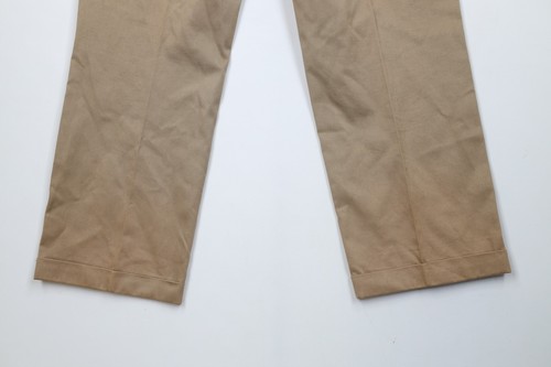 Vintage 70s Lands End Mens 36x29 Sun Faded Heavy Wide Leg Chino Pants Beige USA - Picture 13 of 14