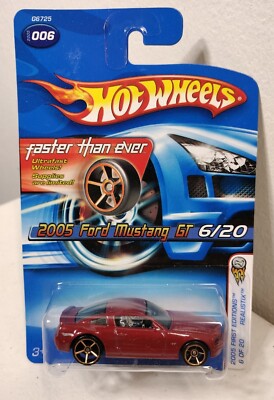 2005 Hot Wheels Faster Than Ever #6 1st Edition 2005 FORD MUSTANG GT Red Car NEW