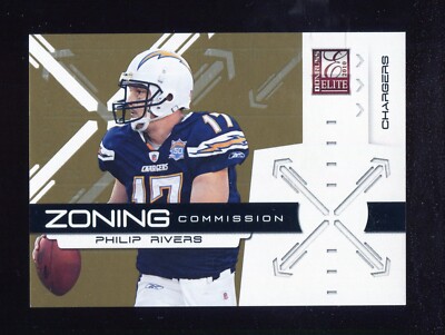 2010 Donruss Elite Zoning Commission Gold Philip Rivers #D 17/999 JERSEY NUMBER