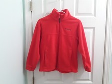 Columbia Orange Fleece Full Zip Jacket Boys 10/12