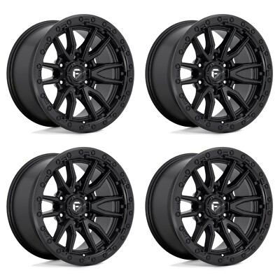 Fuel Rebel Matte Black (4) 22x12 Wheels 6X139.7 -44MM Offset For Ford GM Toyota