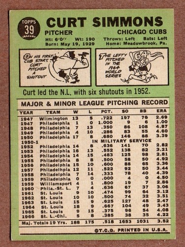 1967 Topps 39 Curt Simmons Cubs 20 Rebate W 10 Items EBay 1967-topps-39-curt-simmons-cubs-20-rebate-w-10-items-ebay